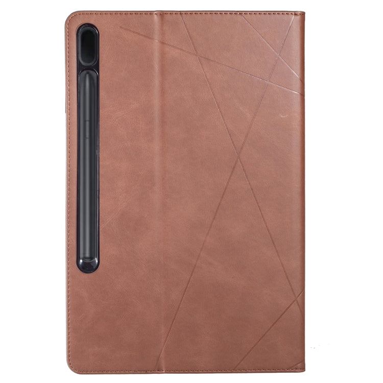 For Samsung Galaxy Tab S7 FE/Tab S7+/Tab S8+ Prismatic Leather Tablet Case(Brown) by buy2fix