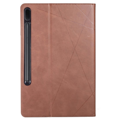 For Samsung Galaxy Tab S7 FE/Tab S7+/Tab S8+ Prismatic Leather Tablet Case(Brown) by buy2fix
