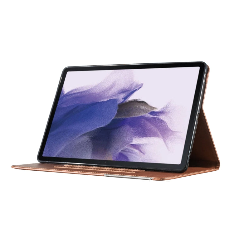 For Samsung Galaxy Tab S7 FE/Tab S7+/Tab S8+ Prismatic Leather Tablet Case(Brown) by buy2fix