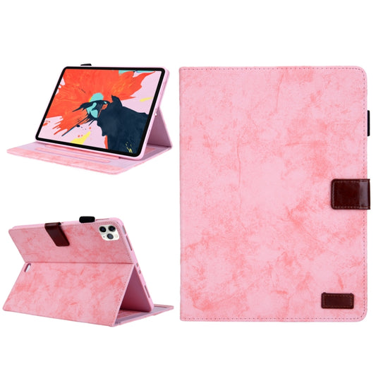 For iPad Pro 11 (2020) & (2018) Marble Style Cloth Texture Tablet PC Protective Leather Case with Bracket & Card Slot & Photo Holder(Pink) - iPad Pro 11 (2018) Cases by buy2fix | Online Shopping UK | buy2fix