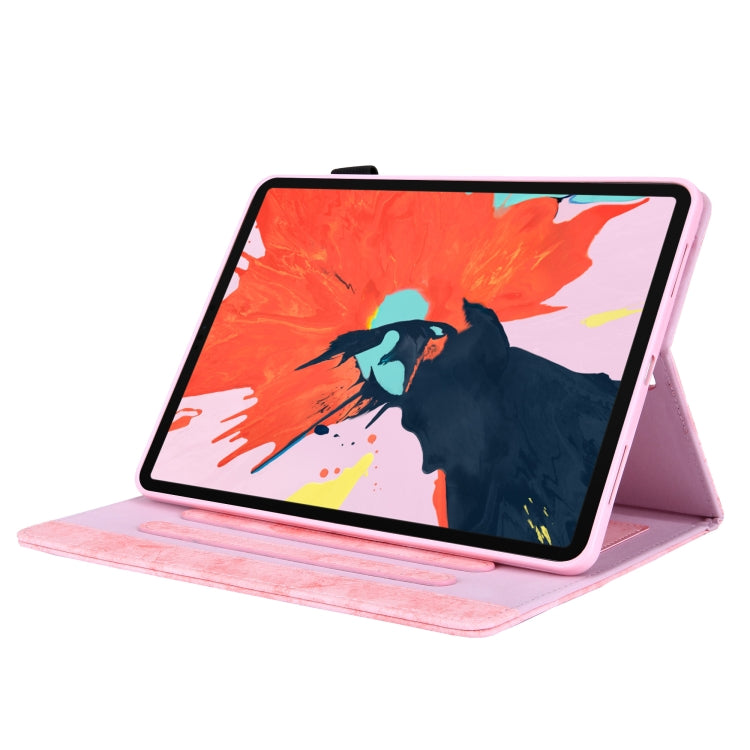 For iPad Pro 11 (2020) & (2018) Marble Style Cloth Texture Tablet PC Protective Leather Case with Bracket & Card Slot & Photo Holder(Pink) - iPad Pro 11 (2018) Cases by buy2fix | Online Shopping UK | buy2fix