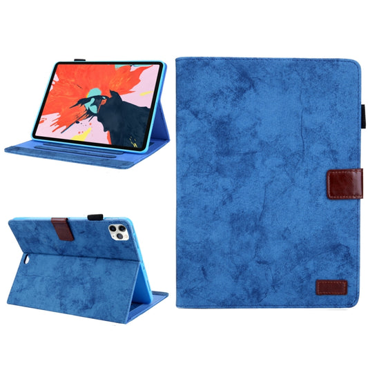 For iPad Pro 11 (2020) & (2018) Marble Style Cloth Texture Tablet PC Protective Leather Case with Bracket & Card Slot & Photo Holder(Blue) - iPad Pro 11 (2018) Cases by buy2fix | Online Shopping UK | buy2fix