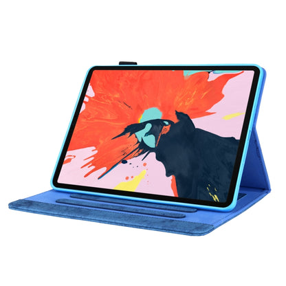 For iPad Pro 11 (2020) & (2018) Marble Style Cloth Texture Tablet PC Protective Leather Case with Bracket & Card Slot & Photo Holder(Blue) - iPad Pro 11 (2018) Cases by buy2fix | Online Shopping UK | buy2fix