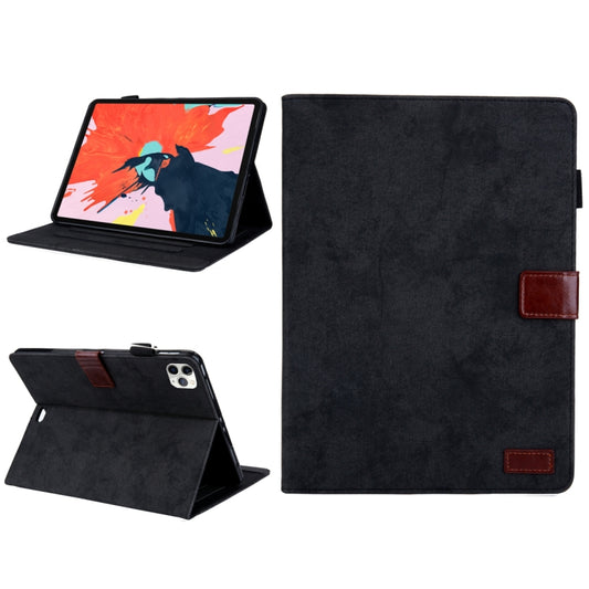 For iPad Pro 11 (2020) & (2018) Marble Style Cloth Texture Tablet PC Protective Leather Case with Bracket & Card Slot & Photo Holder(Black) - iPad Pro 11 (2018) Cases by buy2fix | Online Shopping UK | buy2fix