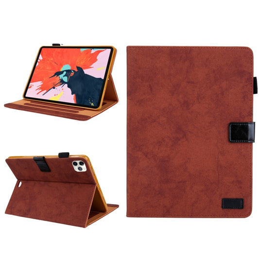 For iPad Pro 11 (2020) & (2018) Marble Style Cloth Texture Tablet PC Protective Leather Case with Bracket & Card Slot & Photo Holder(Brown) - iPad Pro 11 (2018) Cases by buy2fix | Online Shopping UK | buy2fix