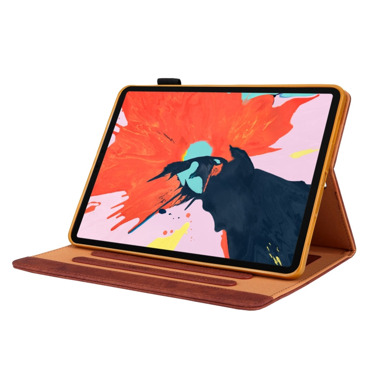 For iPad Pro 11 (2020) & (2018) Marble Style Cloth Texture Tablet PC Protective Leather Case with Bracket & Card Slot & Photo Holder(Brown) - iPad Pro 11 (2018) Cases by buy2fix | Online Shopping UK | buy2fix