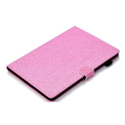 For iPad Pro 11 inch 2020 Glitter Left and Right Flat Leather Tablet Case with Sleep Function & Card Slot & Buckle Anti-skid Strip and Bracket(Pink) - iPad Pro 11 (2020) Cases by buy2fix | Online Shopping UK | buy2fix