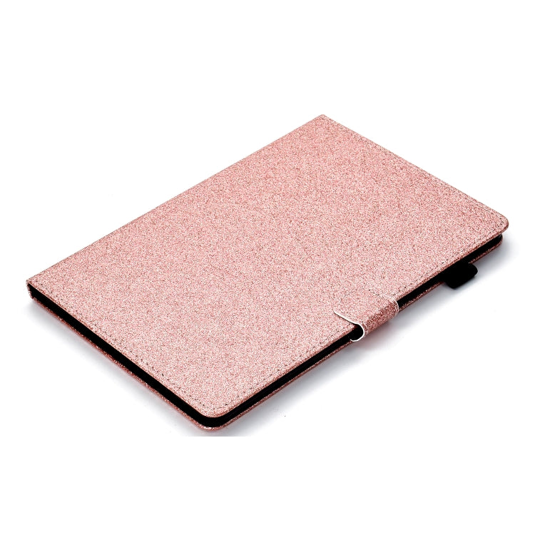 For iPad Pro 11 inch 2020 Glitter Left and Right Flat Leather Tablet Case with Sleep Function & Card Slot & Buckle Anti-skid Strip and Bracket(Rose Gold) - iPad Pro 11 (2020) Cases by buy2fix | Online Shopping UK | buy2fix
