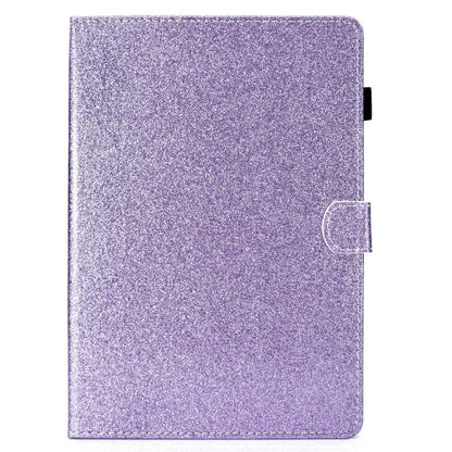 For iPad Pro 11 inch 2020 Glitter Left and Right Flat Leather Tablet Case with Sleep Function & Card Slot & Buckle Anti-skid Strip and Bracket(Purple) - iPad Pro 11 (2020) Cases by buy2fix | Online Shopping UK | buy2fix