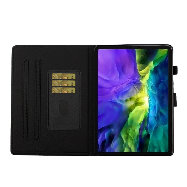 For iPad Pro 11 inch 2020 Glitter Left and Right Flat Leather Tablet Case with Sleep Function & Card Slot & Buckle Anti-skid Strip and Bracket(Purple) - iPad Pro 11 (2020) Cases by buy2fix | Online Shopping UK | buy2fix