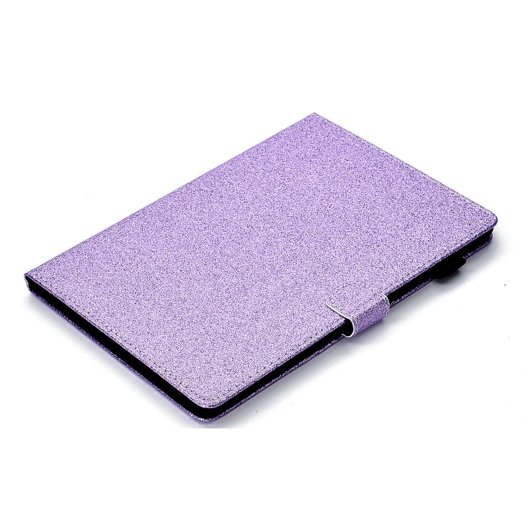 For iPad Pro 11 inch 2020 Glitter Left and Right Flat Leather Tablet Case with Sleep Function & Card Slot & Buckle Anti-skid Strip and Bracket(Purple) - iPad Pro 11 (2020) Cases by buy2fix | Online Shopping UK | buy2fix