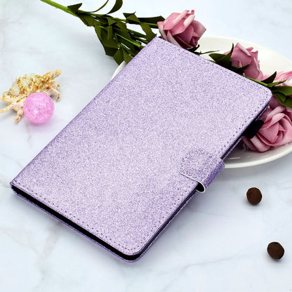 For iPad Pro 11 inch 2020 Glitter Left and Right Flat Leather Tablet Case with Sleep Function & Card Slot & Buckle Anti-skid Strip and Bracket(Purple) - iPad Pro 11 (2020) Cases by buy2fix | Online Shopping UK | buy2fix
