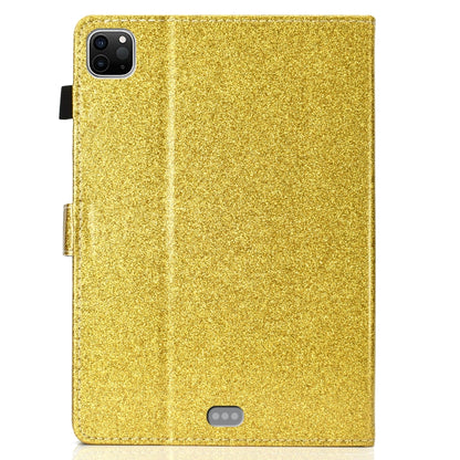 For iPad Pro 11 inch 2020 Glitter Left and Right Flat Leather Tablet Case with Sleep Function & Card Slot & Buckle Anti-skid Strip and Bracket(Golden) - iPad Pro 11 (2020) Cases by buy2fix | Online Shopping UK | buy2fix