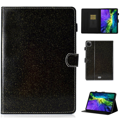 For iPad Pro 11 inch 2020 Glitter Left and Right Flat Leather Tablet Case with Sleep Function & Card Slot & Buckle Anti-skid Strip and Bracket(Black) - iPad Pro 11 (2020) Cases by buy2fix | Online Shopping UK | buy2fix