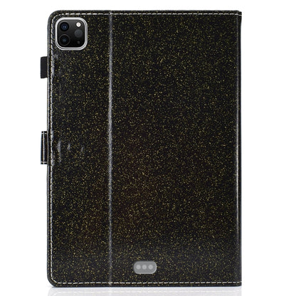 For iPad Pro 11 inch 2020 Glitter Left and Right Flat Leather Tablet Case with Sleep Function & Card Slot & Buckle Anti-skid Strip and Bracket(Black) - iPad Pro 11 (2020) Cases by buy2fix | Online Shopping UK | buy2fix