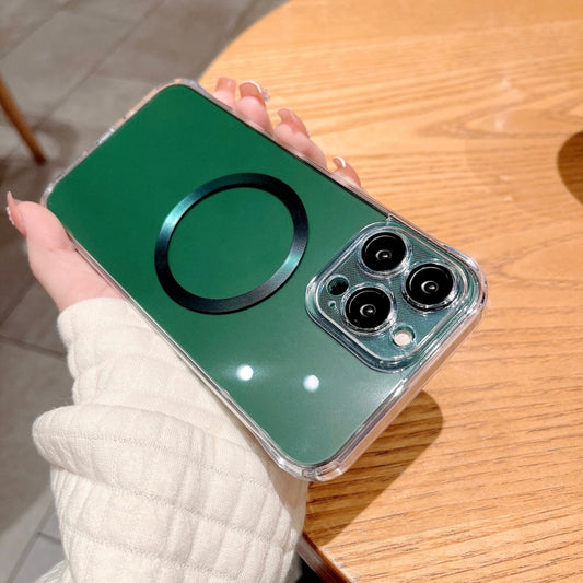 For iPhone 14 Pro Frameless Glass CD MagSafe Case(Dark Green) by buy2fix