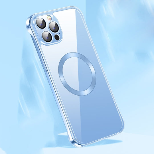 For iPhone 14 Pro Max Frameless Glass CD MagSafe Case (Sierra Blue)