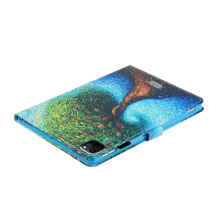 For iPad Pro 11 inch 2020 Painted Left and Right Flat Leather Tablet Case with Sleep Function & Card Slot & Buckle Anti-skid Strip and Bracket(Abstract Tree) - iPad Pro 11 (2020) Cases by buy2fix | Online Shopping UK | buy2fix