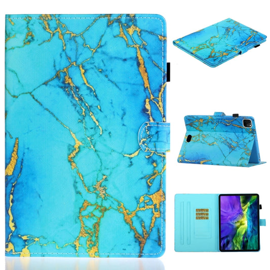 For iPad Pro 11 inch 2020 Painted Left and Right Flat Leather Tablet Case with Sleep Function & Card Slot & Buckle Anti-skid Strip and Bracket(Gold Plated Marble) - iPad Pro 11 (2020) Cases by buy2fix | Online Shopping UK | buy2fix
