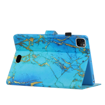 For iPad Pro 11 inch 2020 Painted Left and Right Flat Leather Tablet Case with Sleep Function & Card Slot & Buckle Anti-skid Strip and Bracket(Gold Plated Marble) - iPad Pro 11 (2020) Cases by buy2fix | Online Shopping UK | buy2fix