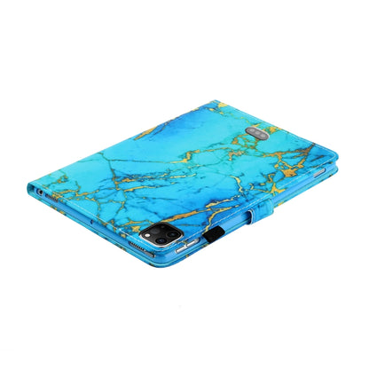 For iPad Pro 11 inch 2020 Painted Left and Right Flat Leather Tablet Case with Sleep Function & Card Slot & Buckle Anti-skid Strip and Bracket(Gold Plated Marble) - iPad Pro 11 (2020) Cases by buy2fix | Online Shopping UK | buy2fix