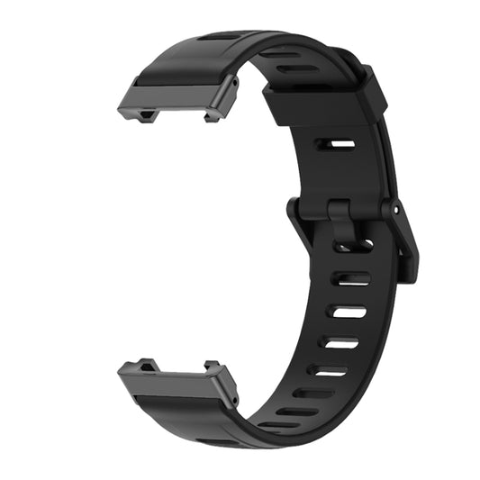 For Xiaomi Mi Band 7 Pro Mijobs Flat Hole TPU Watch Band(Black) by MIJOBS