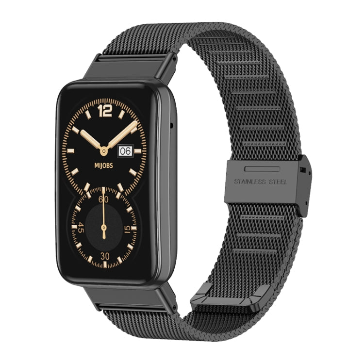 For Xiaomi Mi Band 7 Pro Mijobs Milan Buckle Stainless Steel Watch Band(Black) - Watch Bands by MIJOBS | Online Shopping UK | buy2fix