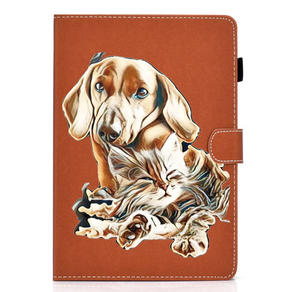 For iPad Pro 11 inch 2020 Sewing Thread Left and Right Painted Plate with Sleep Function & Pen Cover & Anti-skid strip & Bracket(Dog) - iPad Pro 11 (2020) Cases by buy2fix | Online Shopping UK | buy2fix