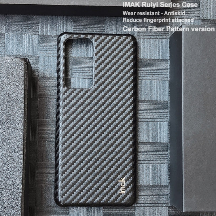 For Xiaomi 12 Pro Glass Version/12S Pro Glass Version IMAK Ruiyi Series Carbon Fiber PU + PC Phone Case(Black) - Xiaomi Cases by imak | Online Shopping UK | buy2fix