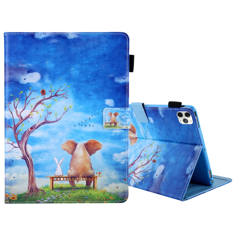 For iPad Pro 11 (2020) & (2018) Painted Pattern Tablet PC Protective Leather Case with Bracket & Card Slot & Photo Holder(Elephant Rabbit) - iPad Pro 11 (2018) Cases by buy2fix | Online Shopping UK | buy2fix