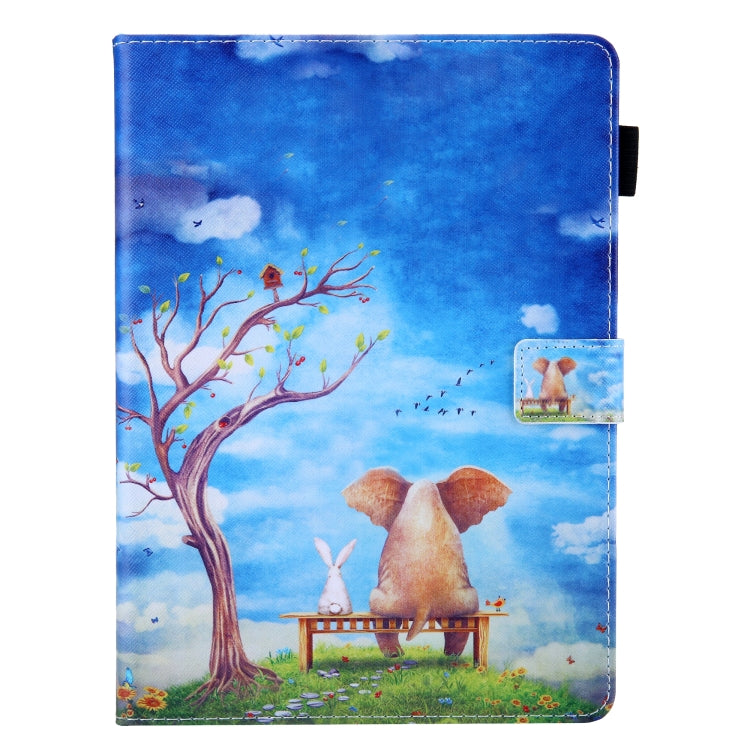 For iPad Pro 11 (2020) & (2018) Painted Pattern Tablet PC Protective Leather Case with Bracket & Card Slot & Photo Holder(Elephant Rabbit) - iPad Pro 11 (2018) Cases by buy2fix | Online Shopping UK | buy2fix