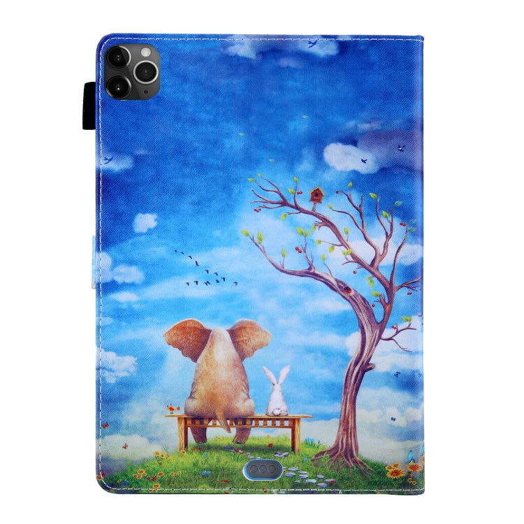 For iPad Pro 11 (2020) & (2018) Painted Pattern Tablet PC Protective Leather Case with Bracket & Card Slot & Photo Holder(Elephant Rabbit) - iPad Pro 11 (2018) Cases by buy2fix | Online Shopping UK | buy2fix