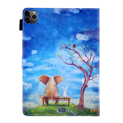 For iPad Pro 11 (2020) & (2018) Painted Pattern Tablet PC Protective Leather Case with Bracket & Card Slot & Photo Holder(Elephant Rabbit) - iPad Pro 11 (2018) Cases by buy2fix | Online Shopping UK | buy2fix
