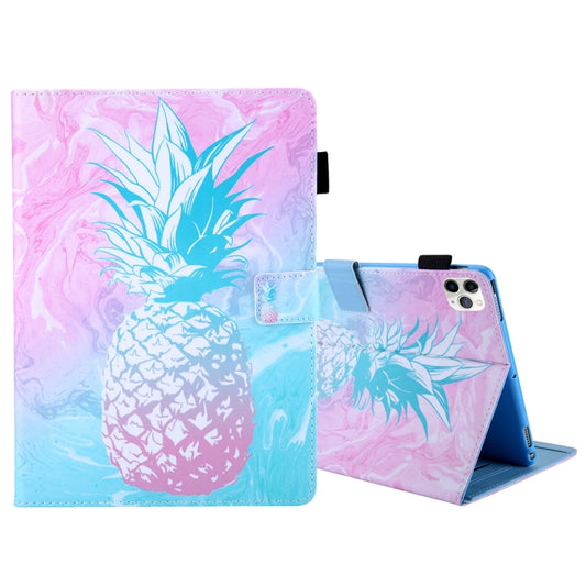 For iPad Pro 11 (2020) & (2018) Painted Pattern Tablet PC Protective Leather Case with Bracket & Card Slot & Photo Holder(Blue Pink Pineapple) - iPad Pro 11 (2018) Cases by buy2fix | Online Shopping UK | buy2fix