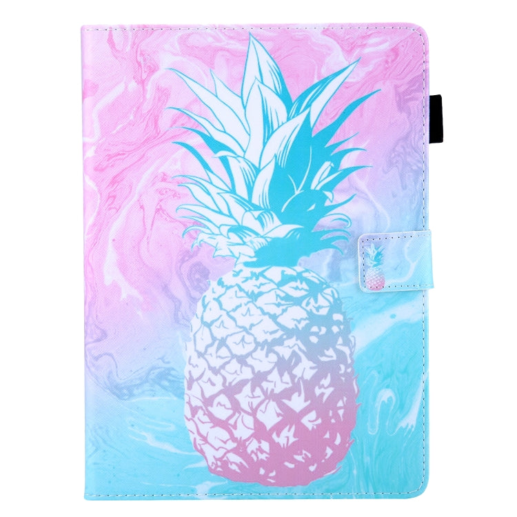 For iPad Pro 11 (2020) & (2018) Painted Pattern Tablet PC Protective Leather Case with Bracket & Card Slot & Photo Holder(Blue Pink Pineapple) - iPad Pro 11 (2018) Cases by buy2fix | Online Shopping UK | buy2fix