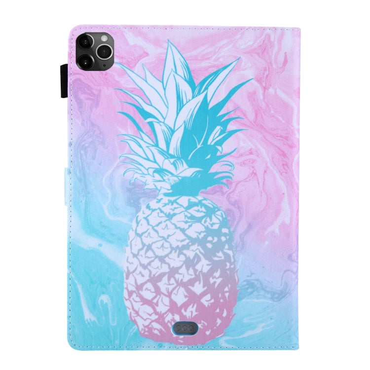 For iPad Pro 11 (2020) & (2018) Painted Pattern Tablet PC Protective Leather Case with Bracket & Card Slot & Photo Holder(Blue Pink Pineapple) - iPad Pro 11 (2018) Cases by buy2fix | Online Shopping UK | buy2fix