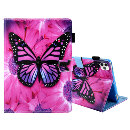 For iPad Pro 11 (2020) & (2018) Painted Pattern Tablet PC Protective Leather Case with Bracket & Card Slot & Photo Holder(Red Flower Pink Butterfly) - iPad Pro 11 (2018) Cases by buy2fix | Online Shopping UK | buy2fix