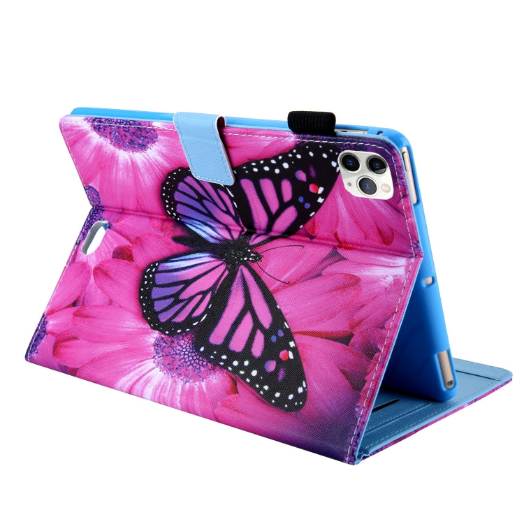 For iPad Pro 11 (2020) & (2018) Painted Pattern Tablet PC Protective Leather Case with Bracket & Card Slot & Photo Holder(Red Flower Pink Butterfly) - iPad Pro 11 (2018) Cases by buy2fix | Online Shopping UK | buy2fix