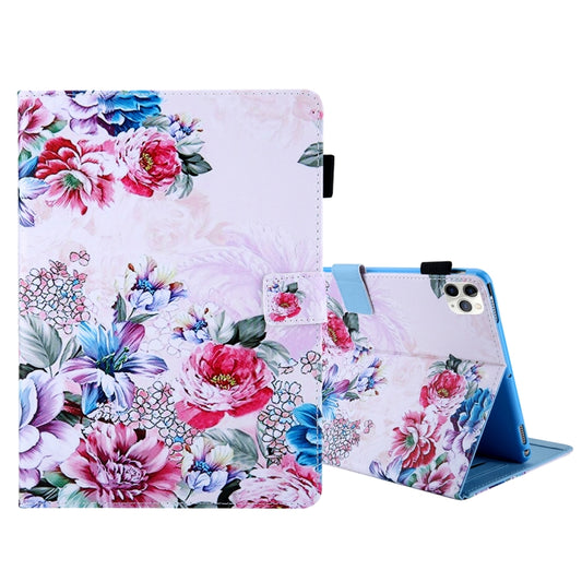 For iPad Pro 11 (2020) & (2018) Painted Pattern Tablet PC Protective Leather Case with Bracket & Card Slot & Photo Holder(Rose Flower) - iPad Pro 11 (2018) Cases by buy2fix | Online Shopping UK | buy2fix