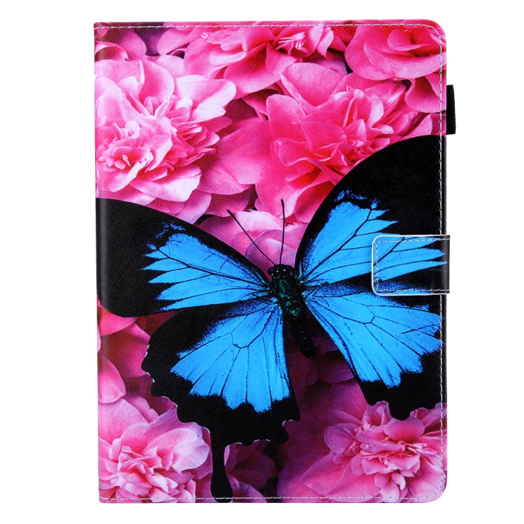 For iPad Pro 11 (2020) & (2018) Painted Pattern Tablet PC Protective Leather Case with Bracket & Card Slot & Photo Holder(Red Flower Blue Butterfly) - iPad Pro 11 (2018) Cases by buy2fix | Online Shopping UK | buy2fix