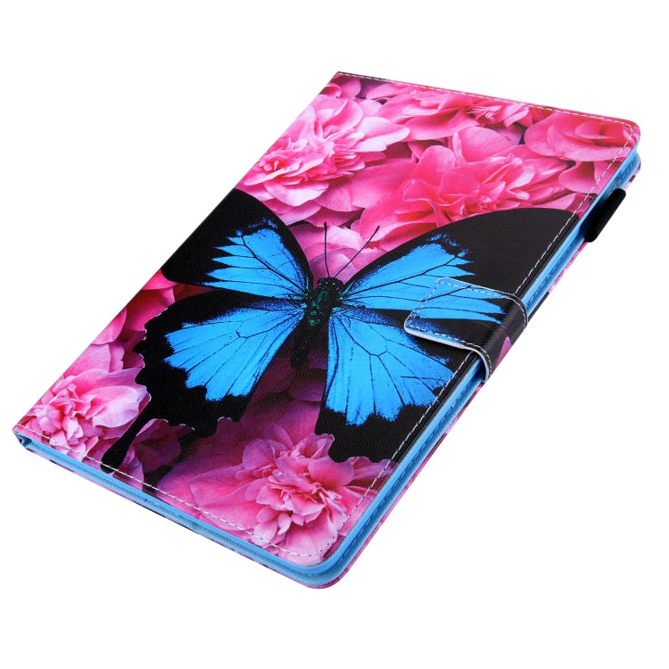For iPad Pro 11 (2020) & (2018) Painted Pattern Tablet PC Protective Leather Case with Bracket & Card Slot & Photo Holder(Red Flower Blue Butterfly) - iPad Pro 11 (2018) Cases by buy2fix | Online Shopping UK | buy2fix