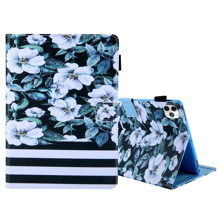 For iPad Pro 11 (2020) & (2018) Painted Pattern Tablet PC Protective Leather Case with Bracket & Card Slot & Photo Holder(Pear Flower) - iPad Pro 11 (2018) Cases by buy2fix | Online Shopping UK | buy2fix