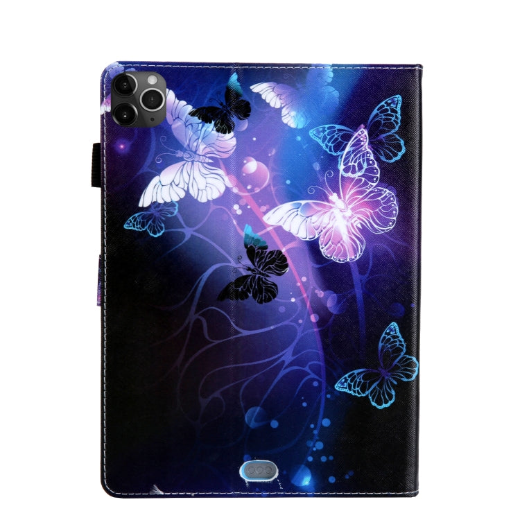 For iPad Pro 11 (2020) & (2018) Painted Pattern Tablet PC Protective Leather Case with Bracket & Card Slot & Photo Holder(Purple Butterfly) - iPad Pro 11 (2018) Cases by buy2fix | Online Shopping UK | buy2fix