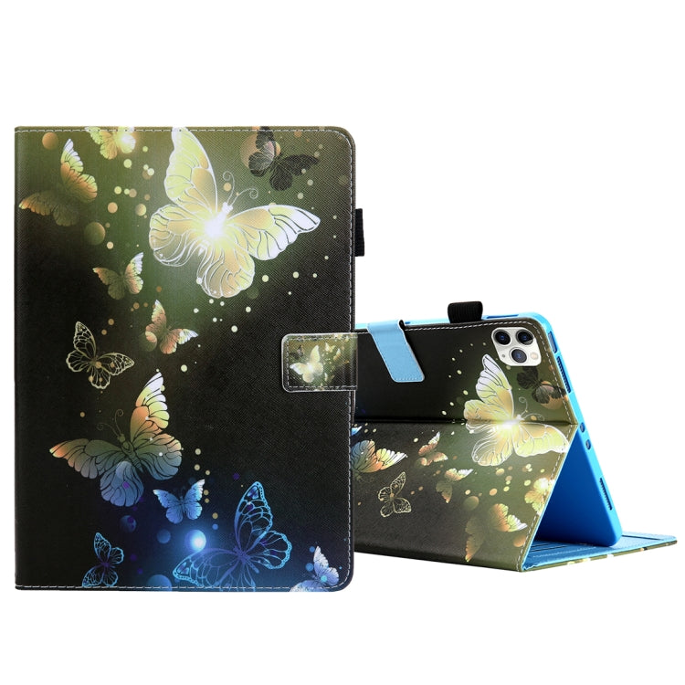 For iPad Pro 11 (2020) & (2018) Painted Pattern Tablet PC Protective Leather Case with Bracket & Card Slot & Photo Holder(Golden Butterfly) - iPad Pro 11 (2018) Cases by buy2fix | Online Shopping UK | buy2fix
