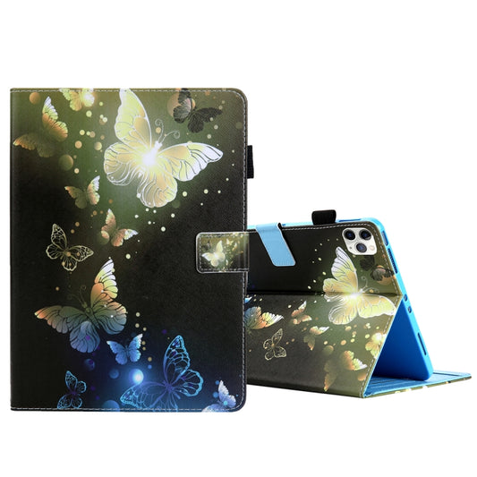 For iPad Pro 11 (2020) & (2018) Painted Pattern Tablet PC Protective Leather Case with Bracket & Card Slot & Photo Holder(Golden Butterfly) - iPad Pro 11 (2018) Cases by buy2fix | Online Shopping UK | buy2fix