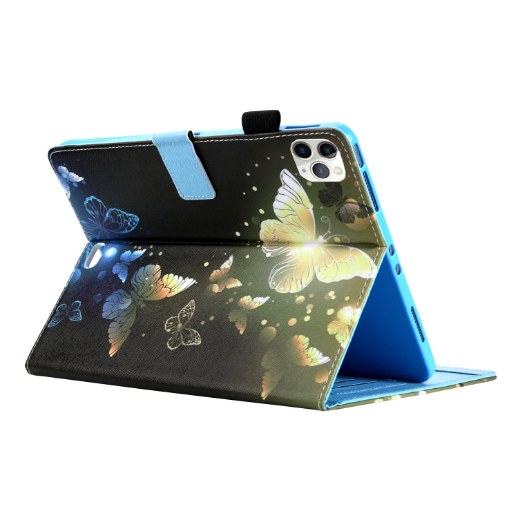 For iPad Pro 11 (2020) & (2018) Painted Pattern Tablet PC Protective Leather Case with Bracket & Card Slot & Photo Holder(Golden Butterfly) - iPad Pro 11 (2018) Cases by buy2fix | Online Shopping UK | buy2fix