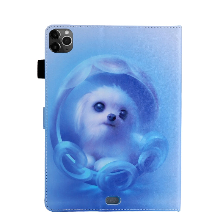 For iPad Pro 11 (2020) & (2018) Painted Pattern Tablet PC Protective Leather Case with Bracket & Card Slot & Photo Holder(Blue Background Puppy) - iPad Pro 11 (2018) Cases by buy2fix | Online Shopping UK | buy2fix