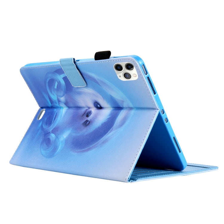 For iPad Pro 11 (2020) & (2018) Painted Pattern Tablet PC Protective Leather Case with Bracket & Card Slot & Photo Holder(Blue Background Puppy) - iPad Pro 11 (2018) Cases by buy2fix | Online Shopping UK | buy2fix