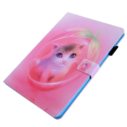 For iPad Pro 11 (2020) & (2018) Painted Pattern Tablet PC Protective Leather Case with Bracket & Card Slot & Photo Holder(Pink Background Cat) - iPad Pro 11 (2018) Cases by buy2fix | Online Shopping UK | buy2fix