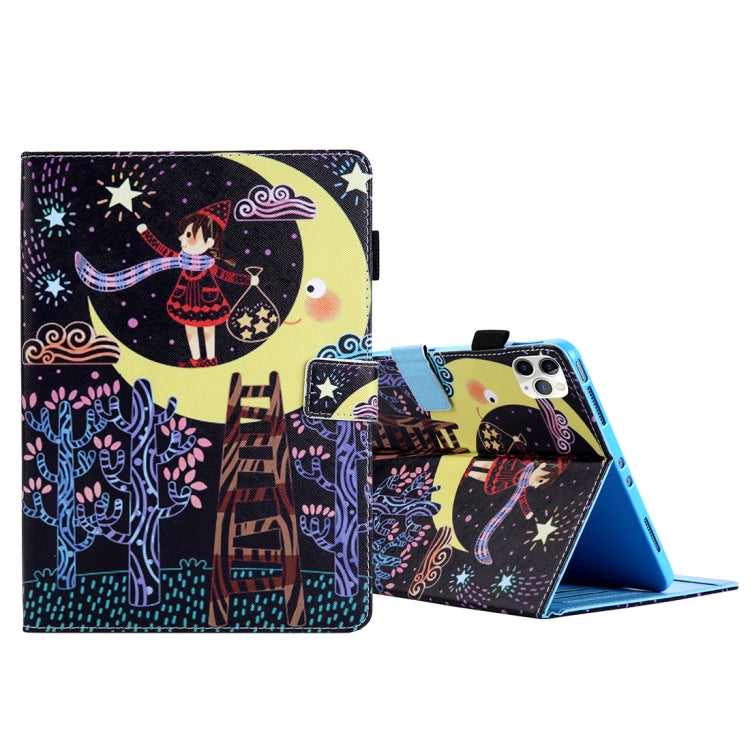 For iPad Pro 11 (2020) & (2018) Painted Pattern Tablet PC Protective Leather Case with Bracket & Card Slot & Photo Holder(Star Picking Girl) - iPad Pro 11 (2018) Cases by buy2fix | Online Shopping UK | buy2fix